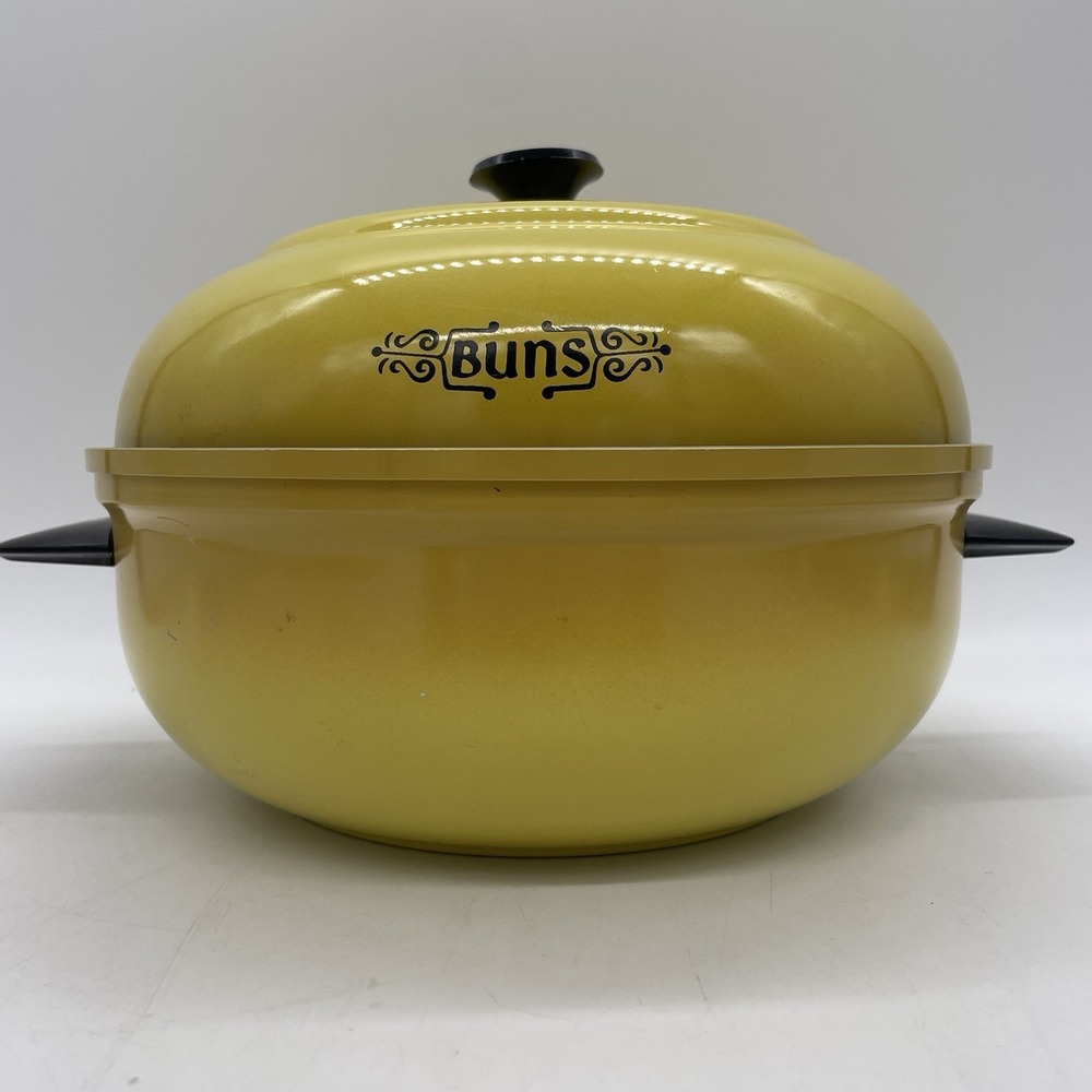 Vintage Mirro Aluminum Buns Warmer Steamer Harvest Yellow 3 Piece Made in USA